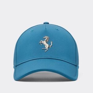 NWT Authentic Ferrari Baseball Cap with Metal Prancing Horse - Peacock